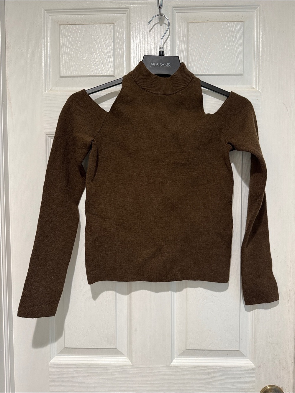 Monrow Chocolate Brown Ribbed Knit Sweater